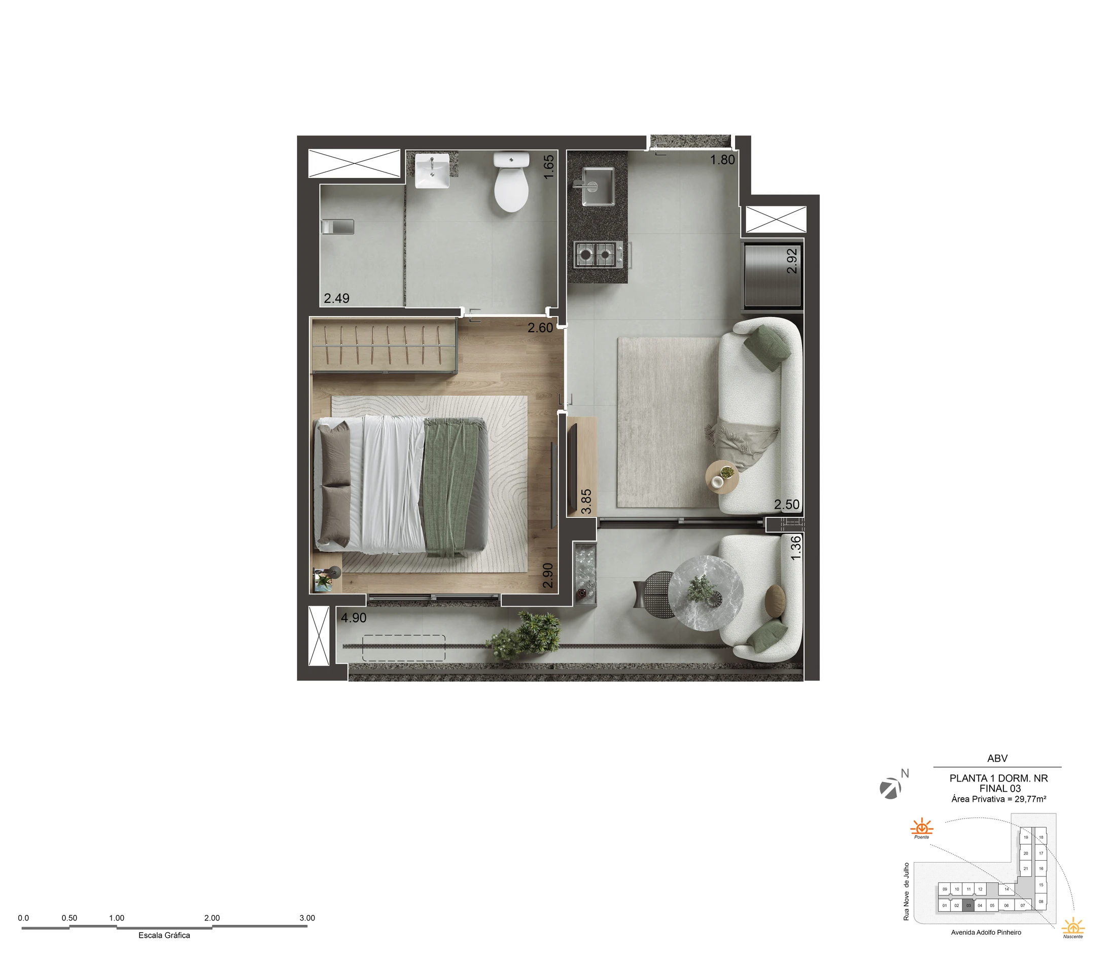 Planta do Apartamento Studio NR
